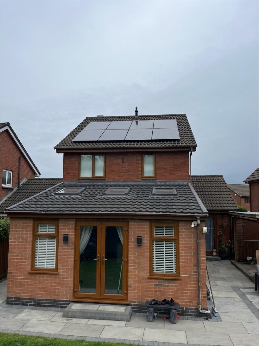 Solar panels on terraced house
